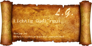 Lichtig Györgyi névjegykártya